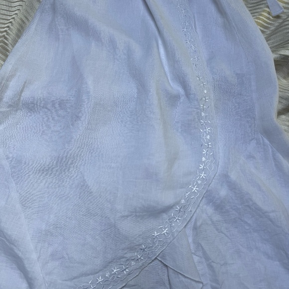 White Linen Wrap Dress | Sleevless Lightweight Short to Long Dress | Natural - Picture 8 of 8